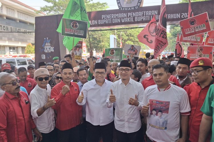 Doc.Bupati Lebak Moch Hasbi Jayabaya saat masih bakal calon bupati dan mendaftar ke KPU Lebak, Kamis (28/8/2024)