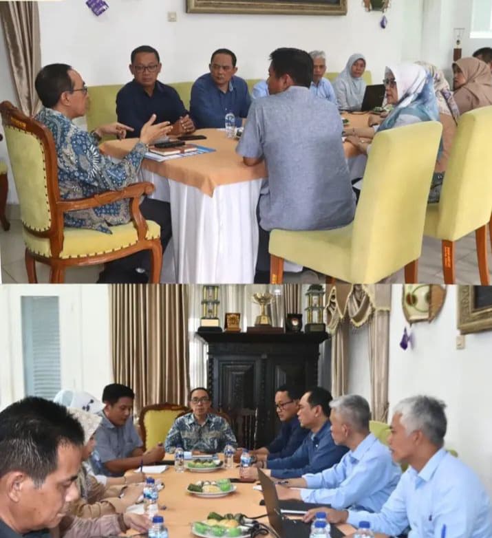 Foto: Pembahasan kucuran dana tanpa bunga oleh sekda sukabumi bersama jajaranya untuk membantu UMKM di Sukabumi