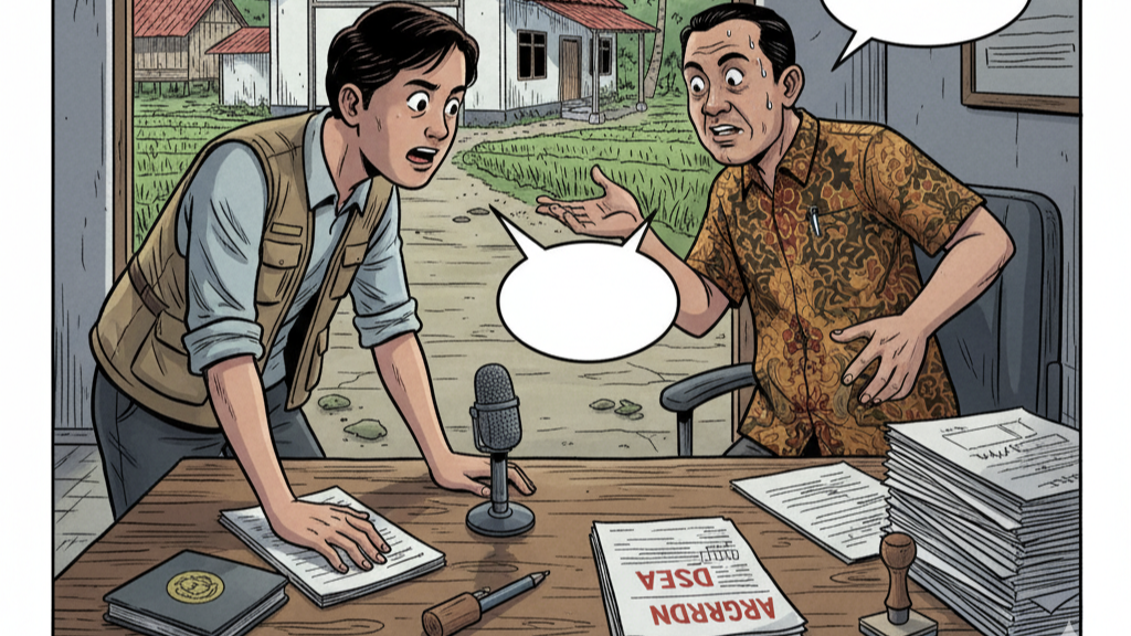 Ilustrasi — Tampak gambaran suasana kantor desa yang berkaitan dengan proses permintaan informasi publik. Gambar ini hanya ilustrasi dan tidak menggambarkan pihak atau kejadian sebenarnya.