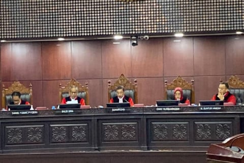 Mahkamah Konstitusi (MK) mengabulkan sebagian permohonan pengujian Undang-Undang Nomor 40 Tahun 1999 tentang Pers yang diajukan oleh Ikatan Wartawan Hukum (Iwakum) di Gedung MK, Jakarta Pusat, Senin (19/1/2026).