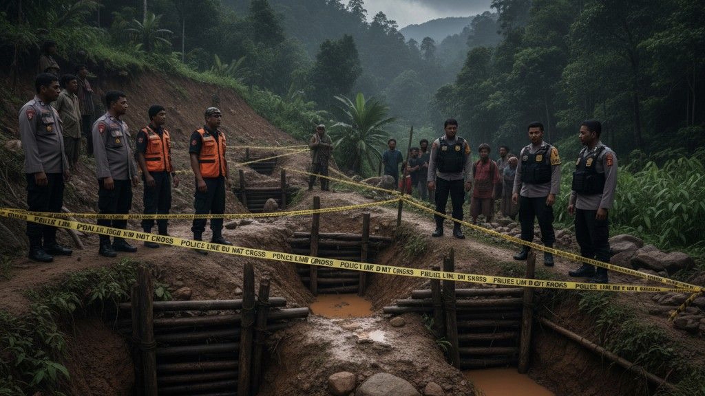 Keterangan Foto:
Ilustrasi lokasi tambang emas tanpa izin di Blok Cibuluh, Kabupaten Lebak, Banten. Gambar ini digunakan sebagai ilustrasi pemberitaan.