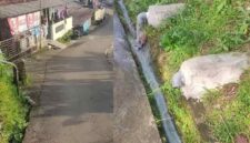 Kondisi saluran pembuangan limbah diduga berasal dari dapur SPPG Yayasan Boga Pangan Gemilang di Kampung Kilenjong, Desa Cigombong, Kabupaten Bogor, yang dikeluhkan warga karena menimbulkan bau tidak sedap dan diduga mencemari lingkungan sekitar.
