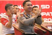 Kapolres Lebak AKBP Herfio Zaki bersama Forkopimda Kabupaten Lebak menghadiri Pembukaan O2SN jenjang SD dan SMP di Hall Universitas La Tansa Mashiro. Kegiatan ini menjadi wadah pembinaan generasi muda dalam mengembangkan bakat olahraga, menanamkan sportivitas, serta mempererat persaudaraan antar pelajar di Kabupaten Lebak.