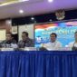 Konferensi pers TNI AL terkait pengungkapan dugaan penyelundupan 16 ton pasir timah ilegal di kawasan PIK 2 Tangerang, Banten, Selasa (12/5/2026).