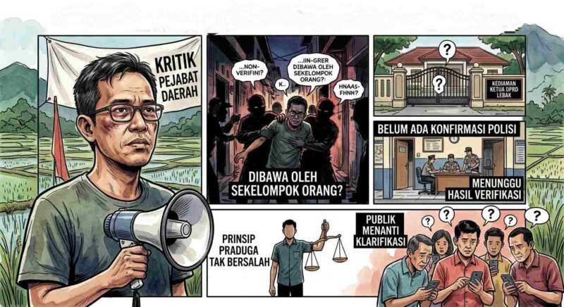 Keterangan Foto:

Ilustrasi dugaan penganiayaan terhadap seorang aktivis di Kabupaten Lebak. Gambar ini merupakan ilustrasi untuk kebutuhan visual (thumbnail) dan tidak menggambarkan peristiwa, lokasi, maupun pihak tertentu. Informasi terkait kasus yang diberitakan masih menunggu verifikasi dan keterangan resmi dari pihak berwenang.