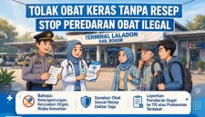 Keterangan Foto:
Ilustrasi kampanye pencegahan peredaran dan penyalahgunaan obat keras tanpa resep dokter di kawasan Terminal Laladon, Kabupaten Bogor. Edukasi masyarakat serta pengawasan oleh aparat kepolisian dan petugas kesehatan menjadi bagian dari upaya meningkatkan kesadaran terhadap bahaya penggunaan obat keras secara tidak tepat.
Ilustrasi: Journal Media News